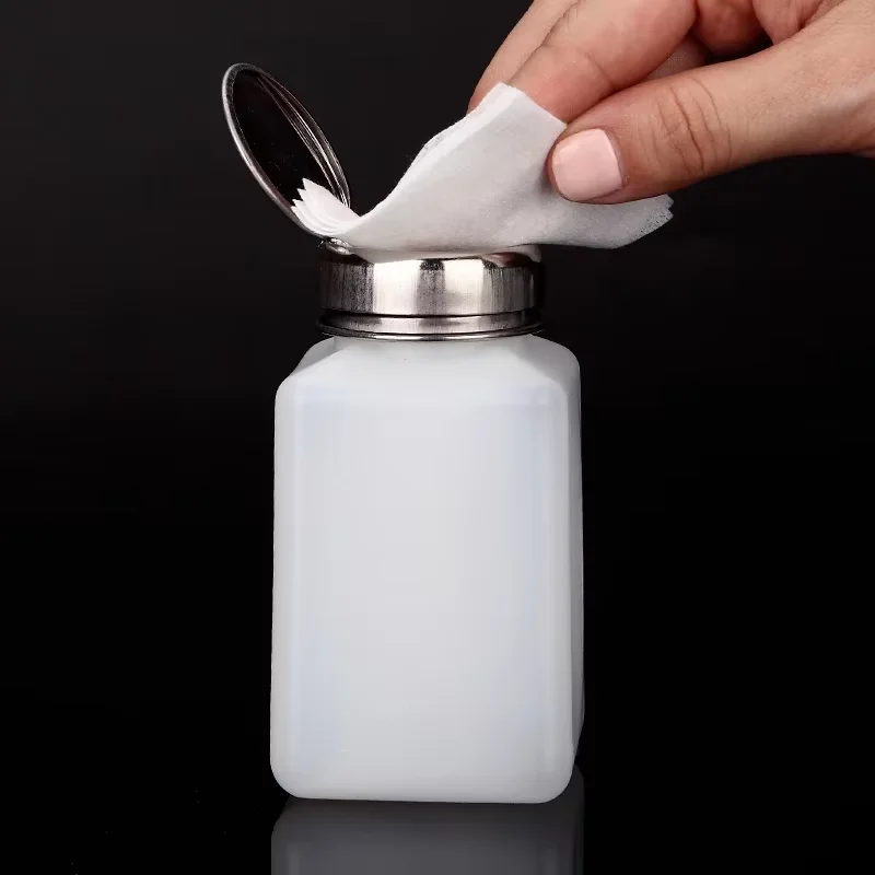 200ml imprensa portátil vazio recarregável garrafa bomba de álcool líquido uv gel unha polonês limpador acetona removedor de água dispensador