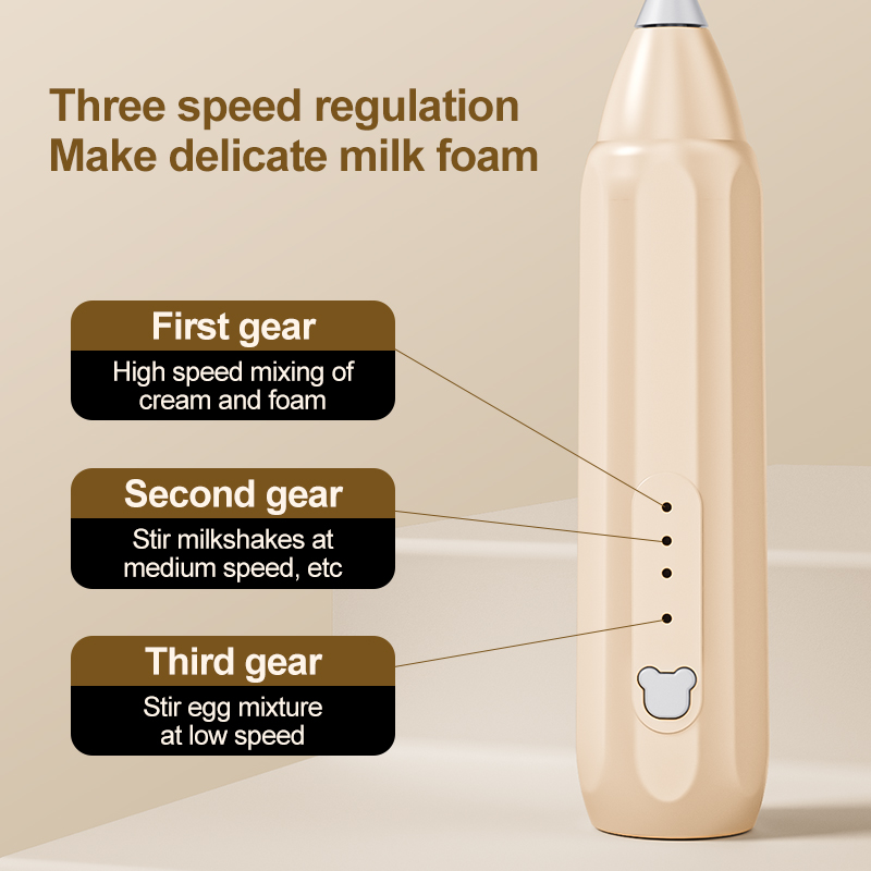 MINI Coffee Frother USB Rechargeable 3 Speeds Foam Maker Coffee Milk Mixer Electric Handle Blender Egg Beater Hot Cooking Tools