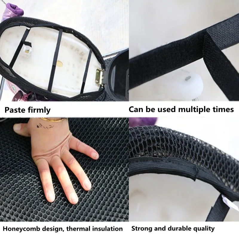 Coprisedile per bici elettrica con imbottitura antiscivolo in tessuto a rete 3D per moto Coprisedile per ventilazione con design a nido d'ape fresco estivo