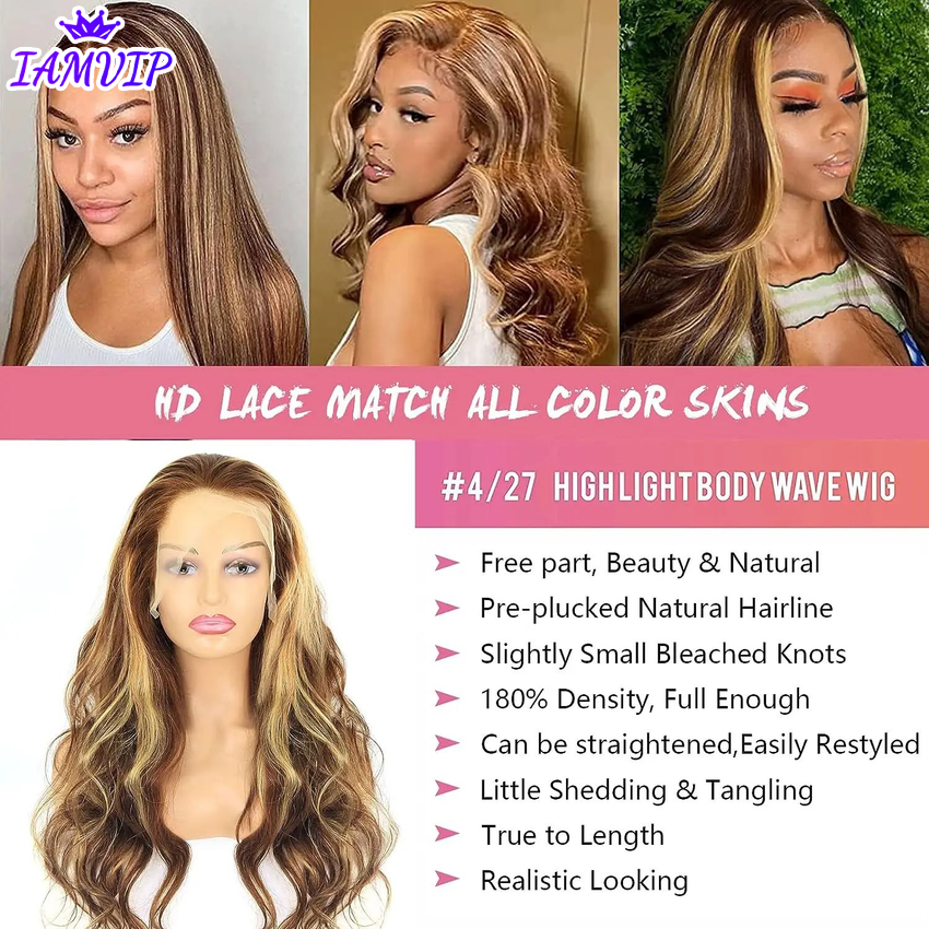 女性のための人間の髪の毛のかつら,ブロンド,ブラウン,ピアノ,スイープ,HD, 13x4, 13x6,p4,27