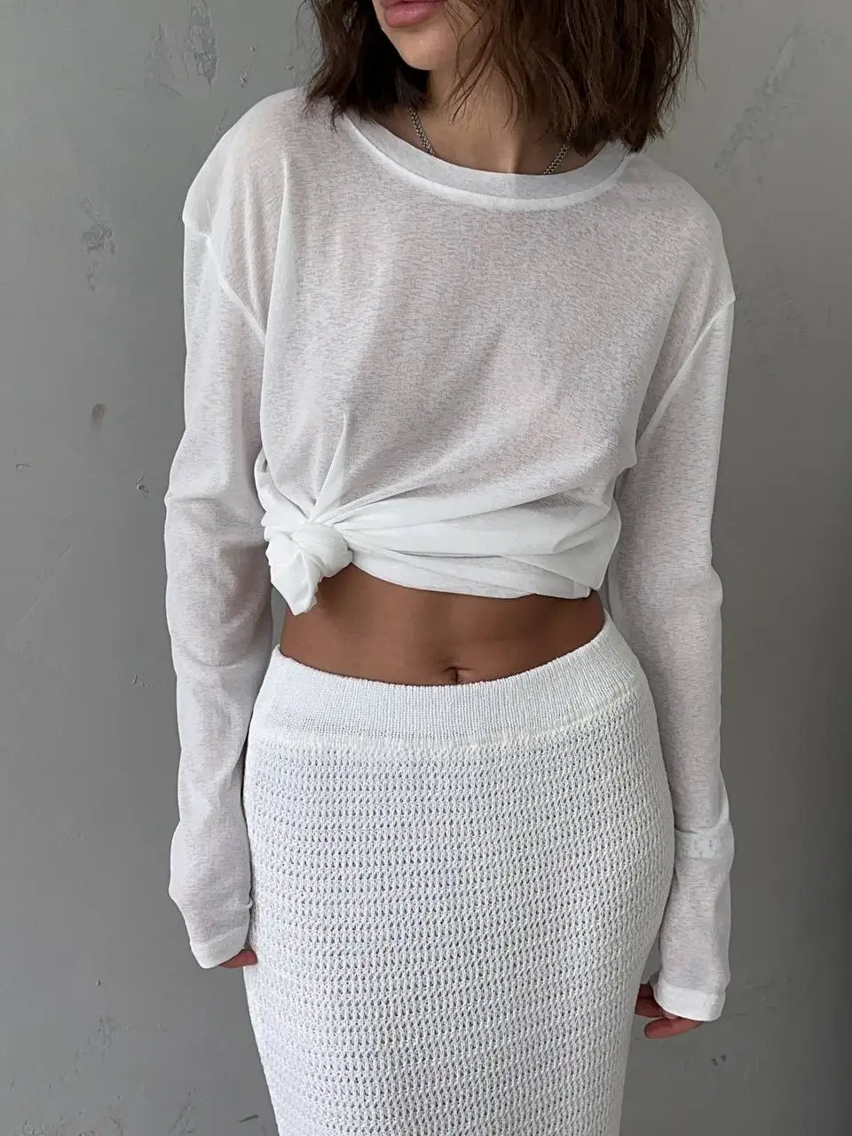 Hirsionsan 2025 Basic Soft Tเสื้อผู้หญิงฤดูร้อนฤดูใบไม้ร่วงแขนยาวหลวมด้านล่างTeesสุภาพสตรีสบายๆถักนุ่มเสื้อผู้หญิง