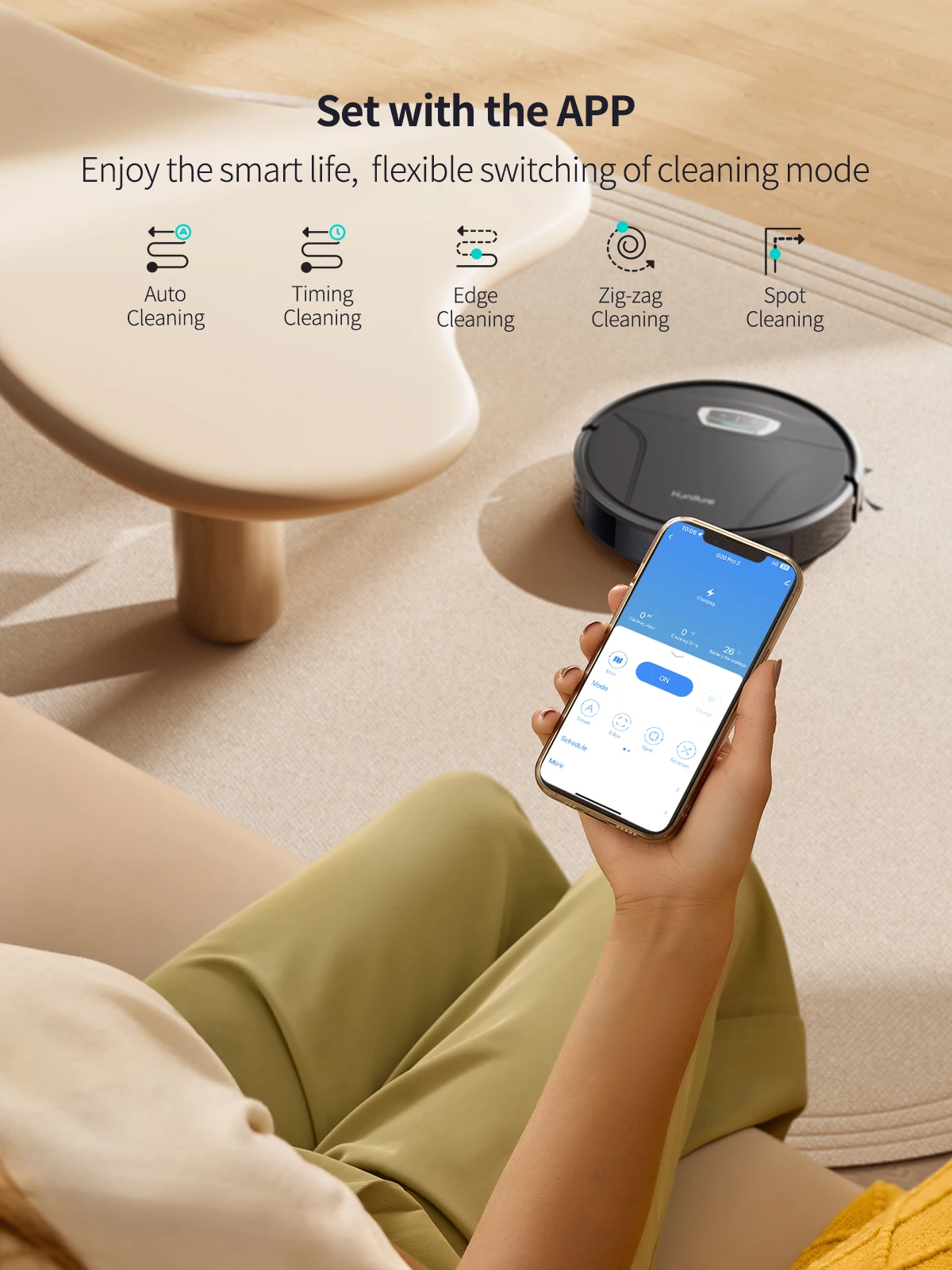 Honiture Robot Vacuum Cleaner 6000pa 3 in 1 Strong Suction Self-Charging App&Remote&Voice Robot Vacuum and Mop Combo