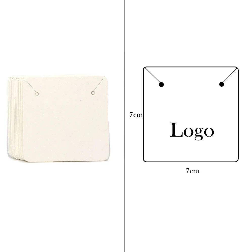 100PCS 19 Sizes White Black Brown Kraft Paper Custom Cardboard For Jewelry Earring Display Card Necklace Holder Stand Packages