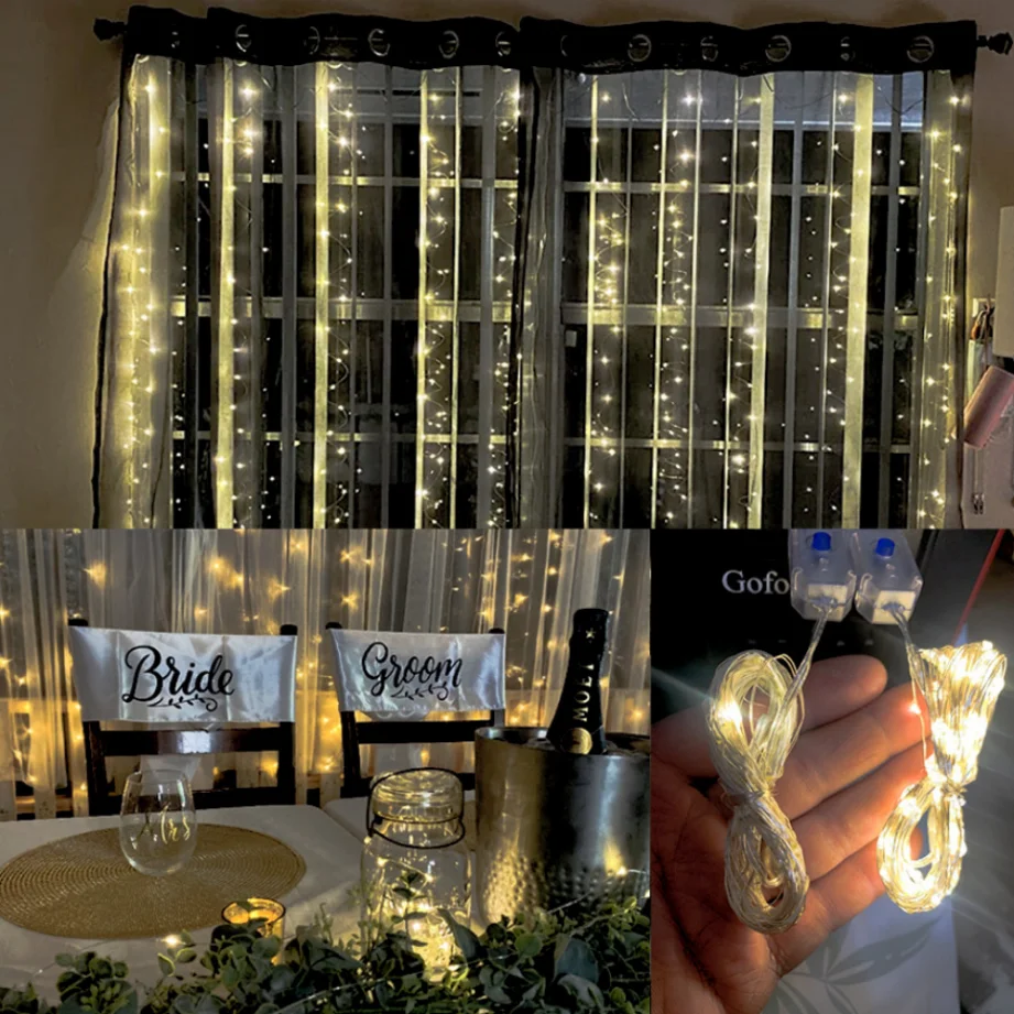 Led 銅線フェアリーライト USB 電源 LED ストリングライト 8 モード屋外ランプガーランドルースクリスマスパーティー結婚式の装飾