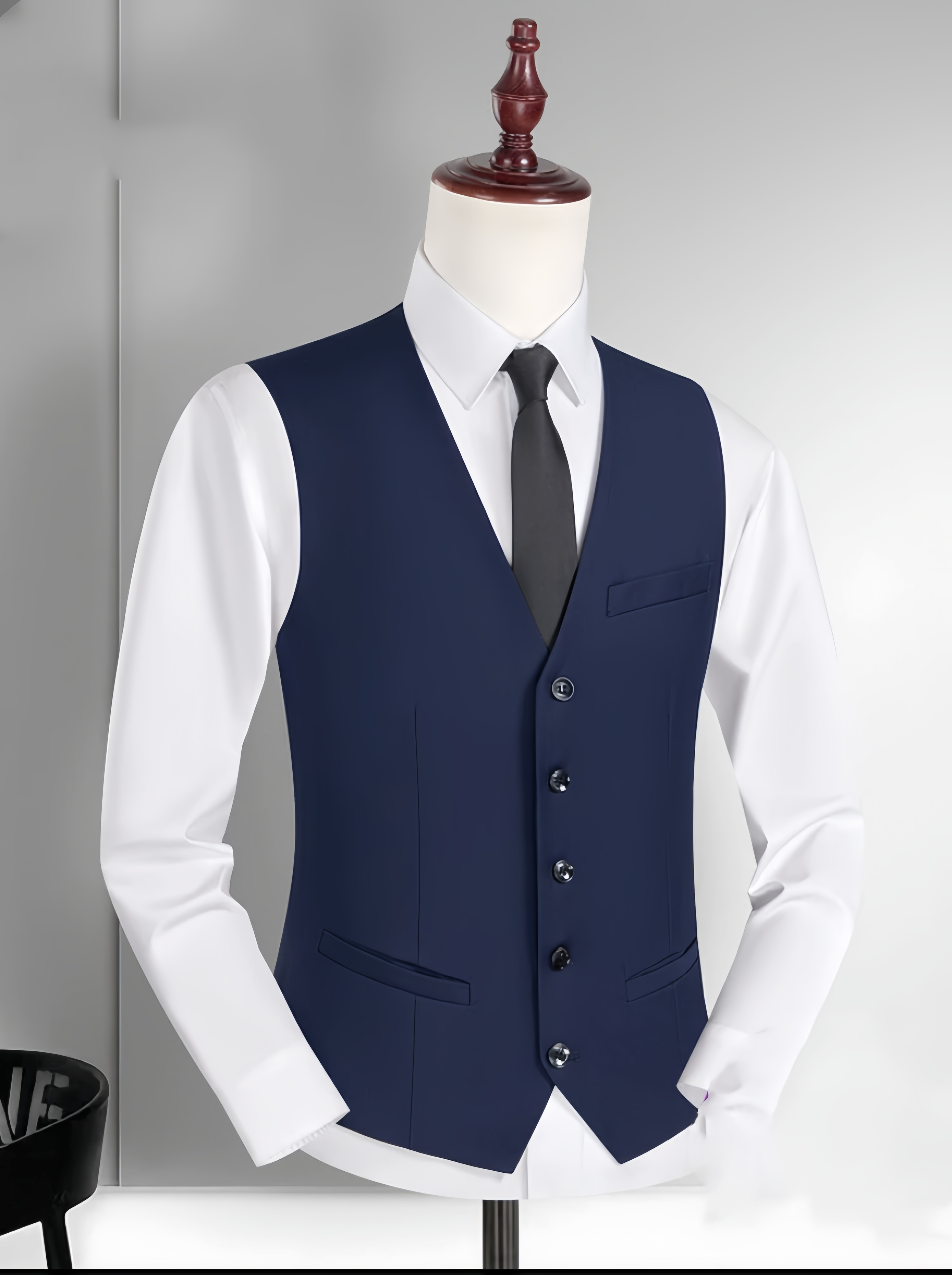 แฟชั่นเดี่ยว Breasted เสื้อสูทสําหรับชายสีเทาสีดําน้ําเงิน High-end ชายเสื้อกั๊ก SLIM FIT ธุรกิจอย่างเป็นทางการ Casual Vest