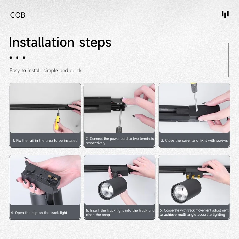 Led Track Light  Whole Set Ceiling Track Lamp 220V Rail Lighting System 20/30/40W COB Tracklight For Clothing Shop Store Home