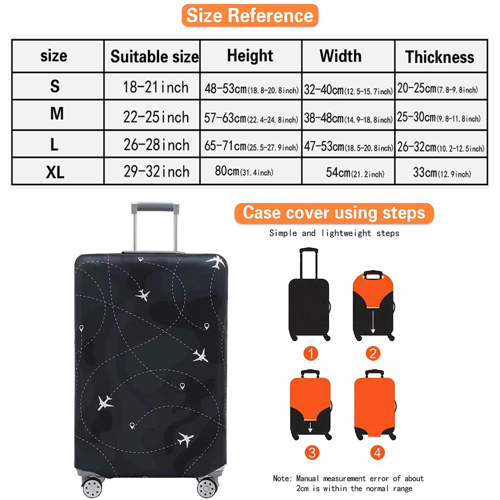 Funda de equipaje de tela elástica, Protector de maleta, funda antipolvo para equipaje, estampado de flores rosas, adecuada para maleta de 18-32 pulgadas