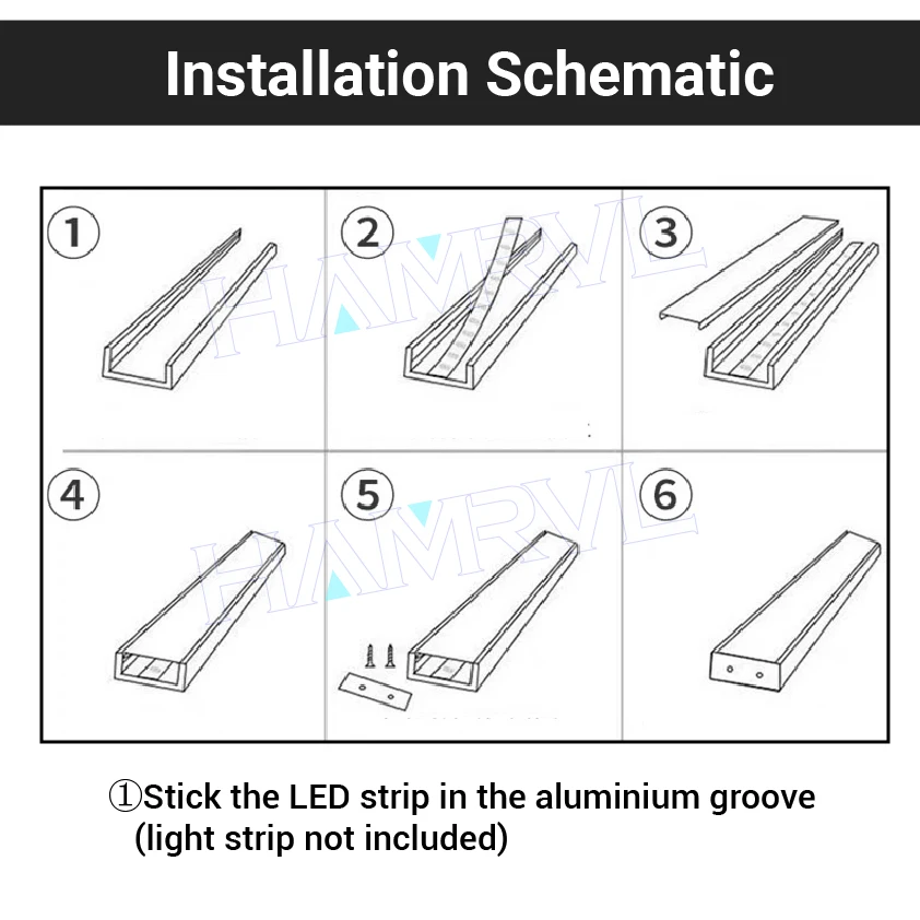 0.5M 2-30pcs Led Profilo In Alluminio Canale Diffusore Supporto a Forma di U Nero/argento Barra Luminosa Lineare Soffitto Parete Angolo illuminazione