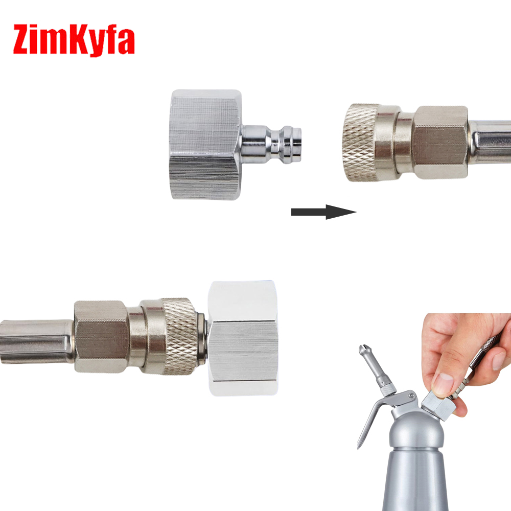 Whipped Cream Pressure Regulator Valves with 80cm Clear NO2 Gas Refill Hose For N2O 0.95L Cans