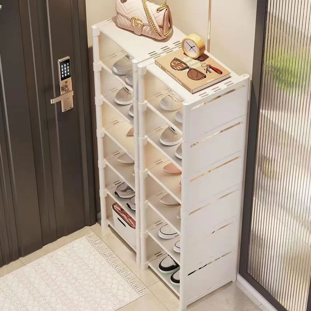 Saving Shoe Rack Adjustable Multiple Layers Sturdy Small Steps Cabinet for Wall Corner Shelf Modern Simplicity Racks Organizer