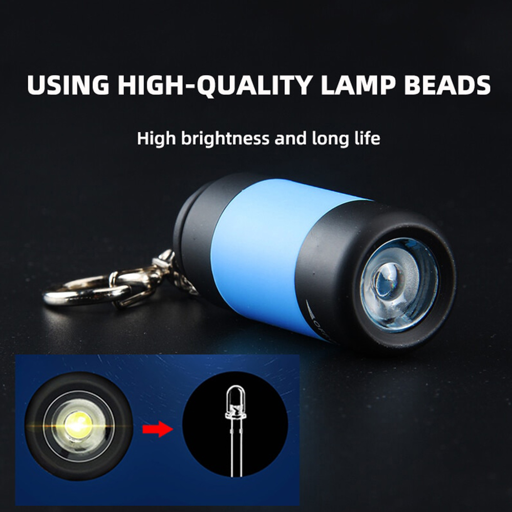 USB 充電式 LED 多機能強力なライトポケットキーホルダー懐中電灯防水屋外ハイキングキャンプミニ懐中電灯