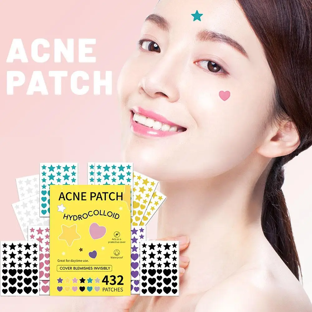 Colorful Cat Head Acne Patch Heart/Star Shape for Covering Zits and Blemishes,Spots Marks Concealer Makeup tool