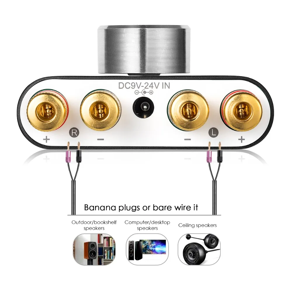 Woopker Digitaler Audioverstärker HiFi-Soundverstärker TPA3116 Empfänger Bluetooth 5.0 Auto Mini Heimkino-Soundsystem 50W*2
