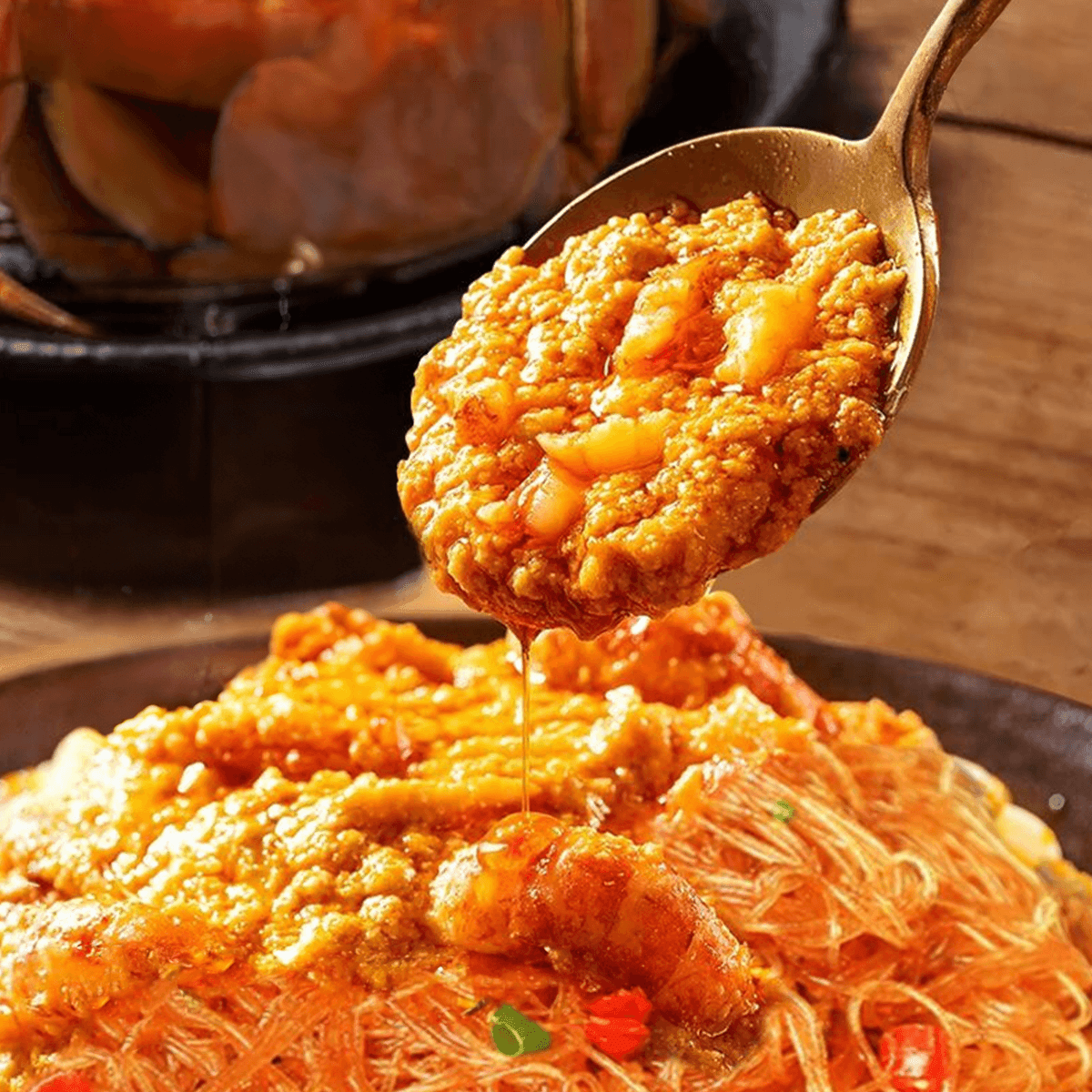 [6Packs] ZMX Crab Roe Dry Tossed Rice Noodles , 12 oz*6Packs