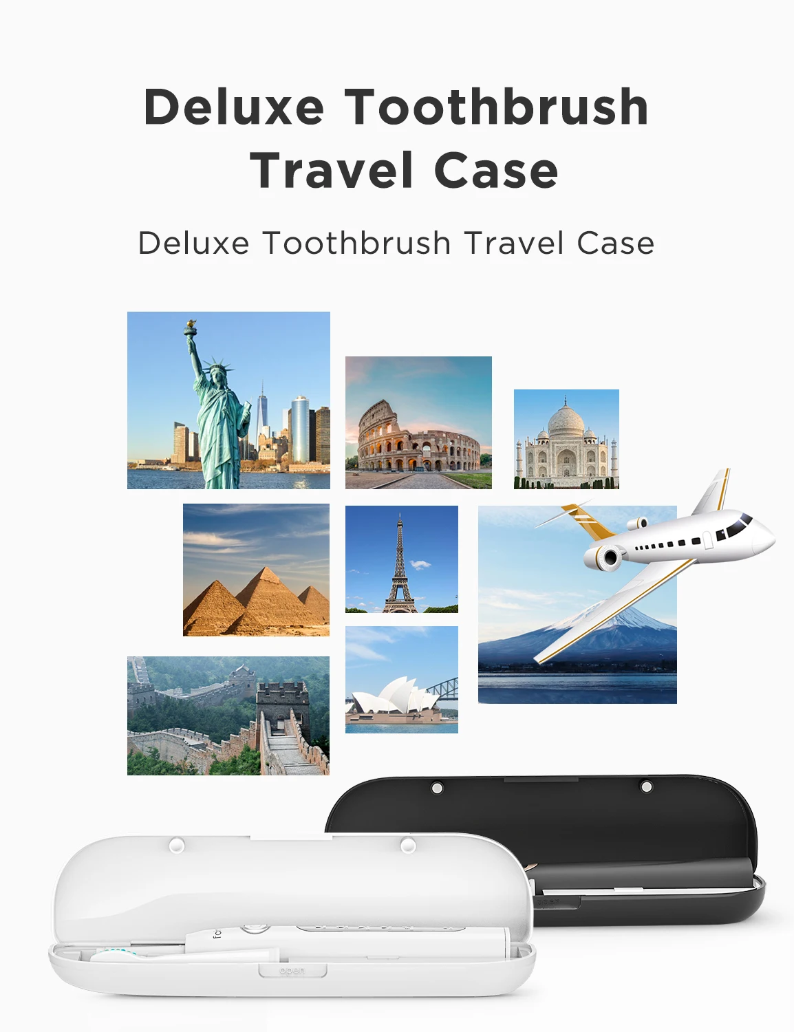 Fairywill Sonic Elektrische Zahnbürste FW-D7 Set USB-Lade-Zahnbürstenetui für Erwachsene mit Zahnbürstenköpfen 5-Modus Smart Time