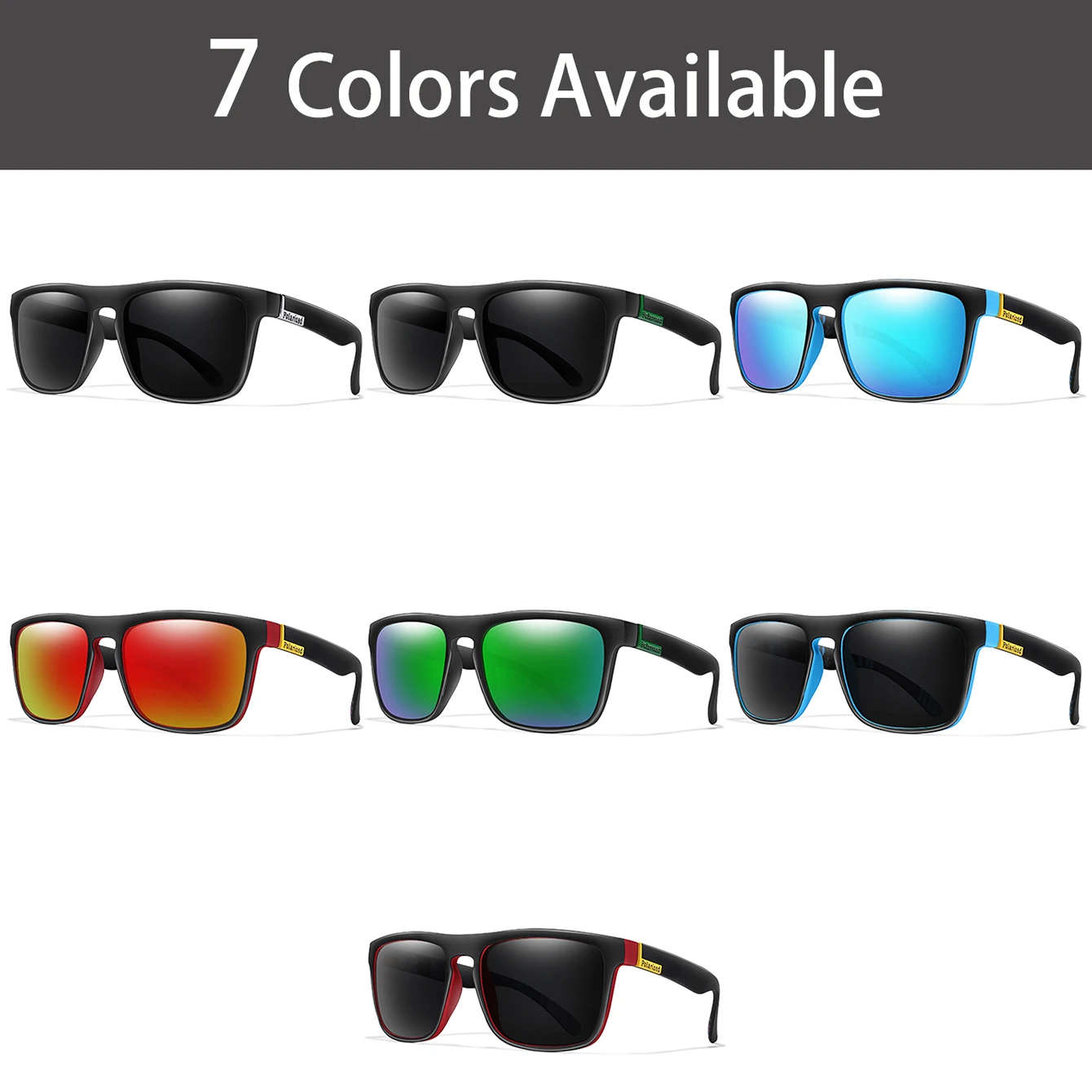 LOISRUBY Marca Polarizada UV400 Óculos de Sol Homens Condução Bicicleta Motocicleta Clássico Quadrado Quadrado Ciclismo Pesca Óculos Festival presente