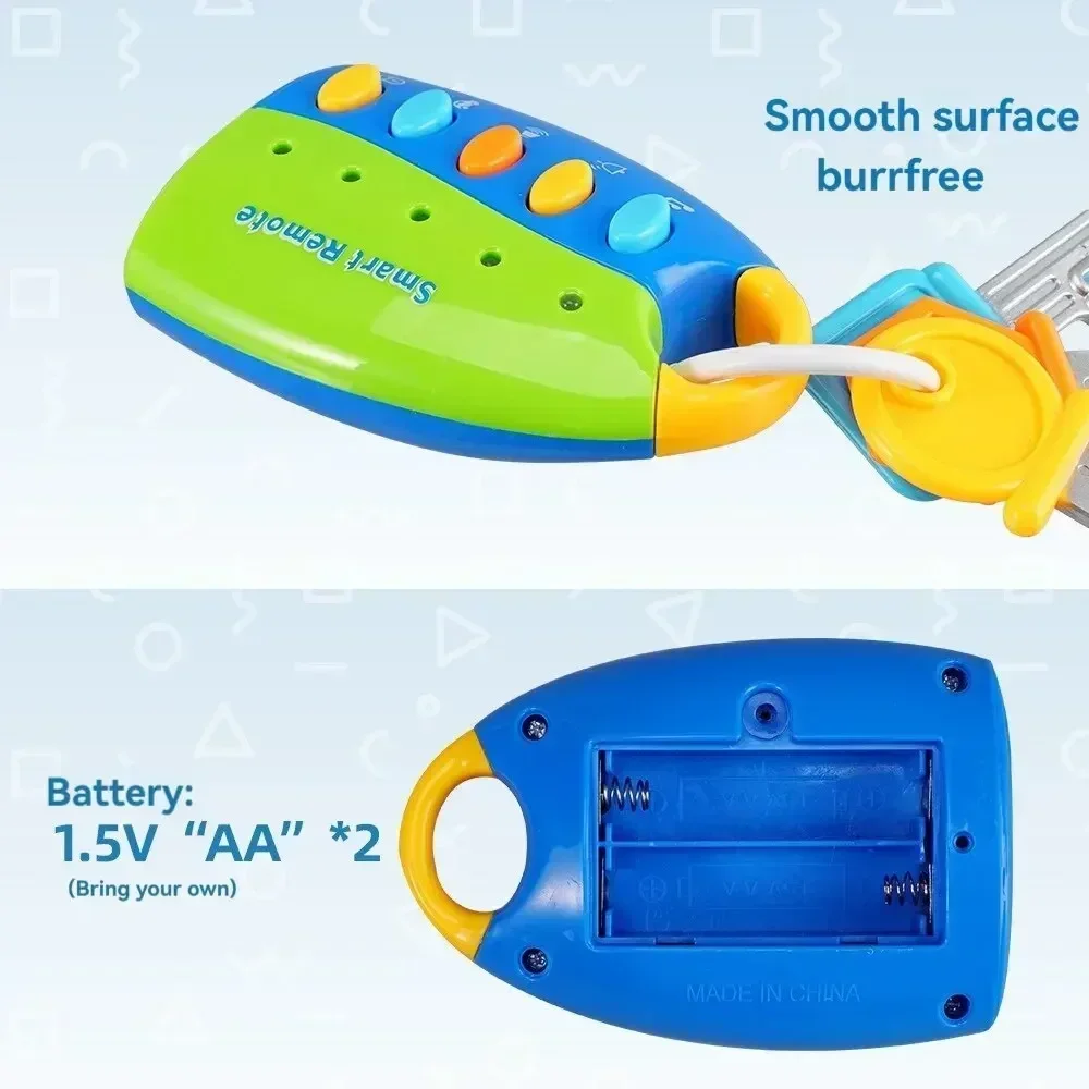 Baby Toy Musical Cartoon Car Key Vocal Sounds Smart Remote Car Voices Pretend Play Educational Toys For Children Baby Music Toys