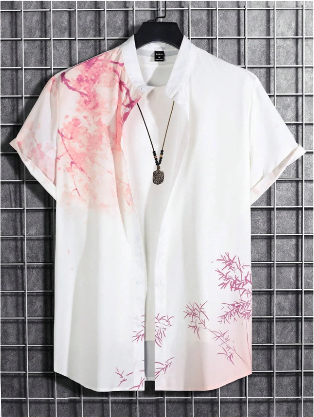 Men's plant-based shirt printed with high-definition patterns, soft and comfortable fabric, men's clothing