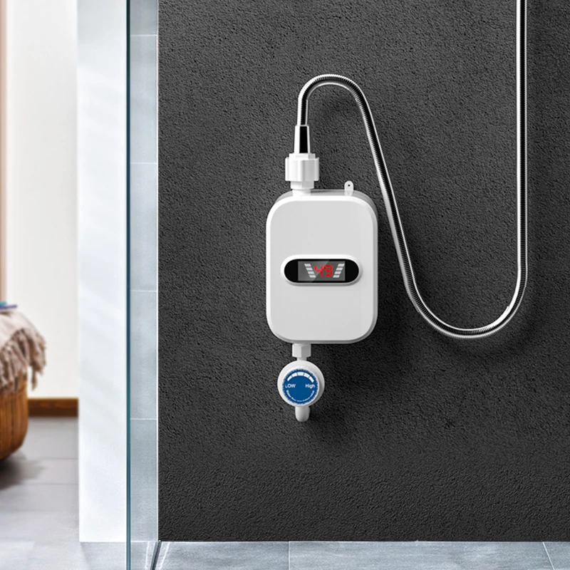 3500 W elektrischer Mini-Durchlauferhitzer, Badezimmer-Wasserhahn, Wasserhahn, Heizung, 3 Sekunden Durchlauferhitzer, Duschkopf-Set
