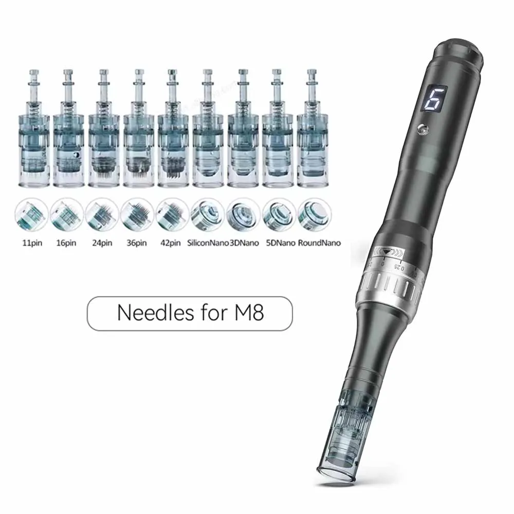 Drpen M8 マイクロニードリングマシンマイクロニードル 20 個カートリッジ DermaPen タトゥー Derma ペン DrPen Dermal