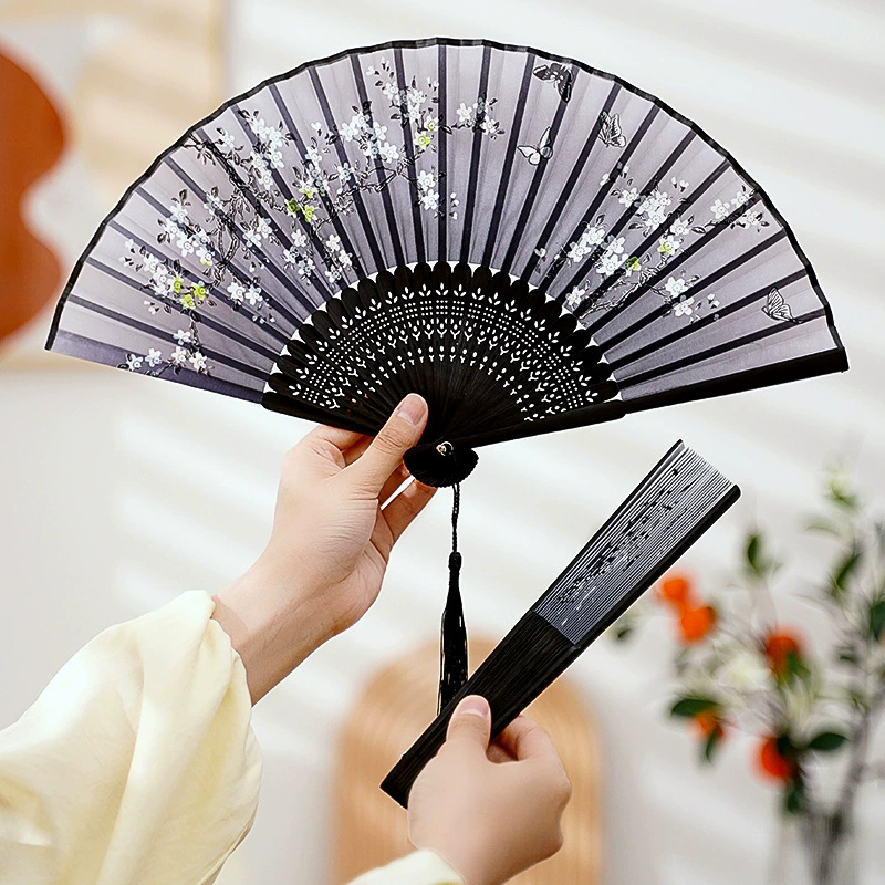 Handvouwventilator Bamboe Zijde Chinese Fan Vrouwen Afdrukken Fan Zomer Vrouwelijke Dans Vouwventilator Party Gift Handventilatoren Voor Vrouwen Cool