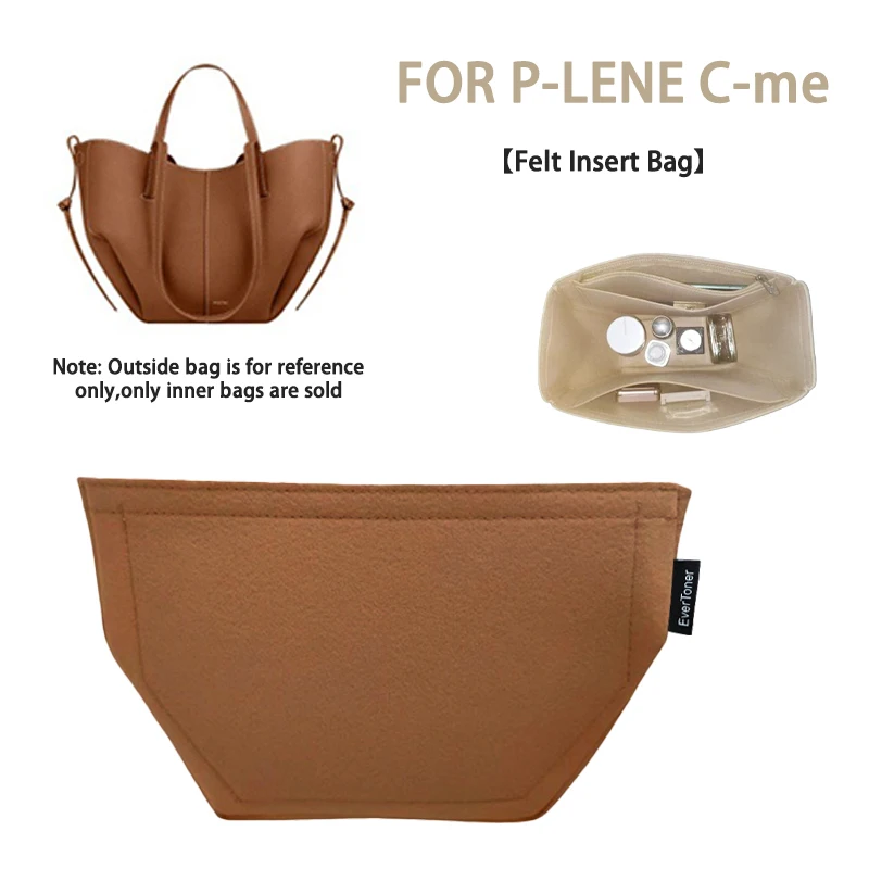 EverToner Felt Insert Bag For P-LENE C-me Liner Bag Felt Cloth Makeup Bag Support Travel Portable Insert Purse Organizer