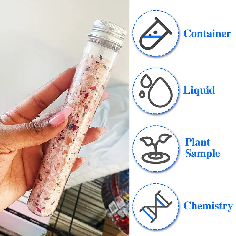Provetta in plastica per bottiglia PET da 6 pezzi da 40 ml con tappo a vite Tubo di imballaggio con tappo in alluminio