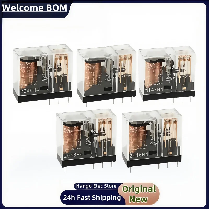 Relay G2R-1A-1-2-E 5VDC 12VDC 24VDC 5 pins 6 pins 8 pins DC 5V12V24V one close 8-pin 16A electromagnetic relay