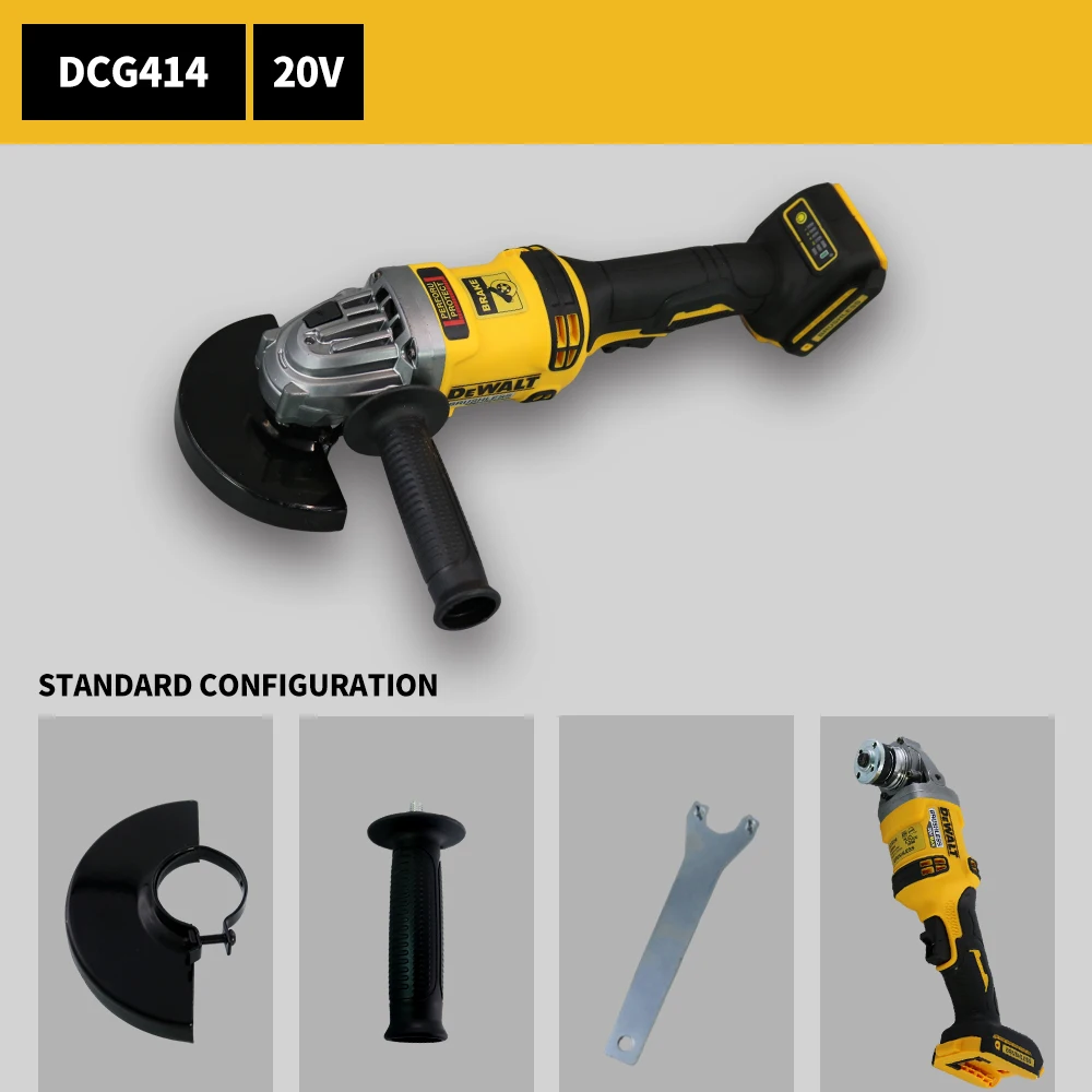 DEWALT-amoladora angular sin escobillas DCG414, corte de Metal/madera/tubería, carga de 100/125/150MM, pulidora, herramientas eléctricas
