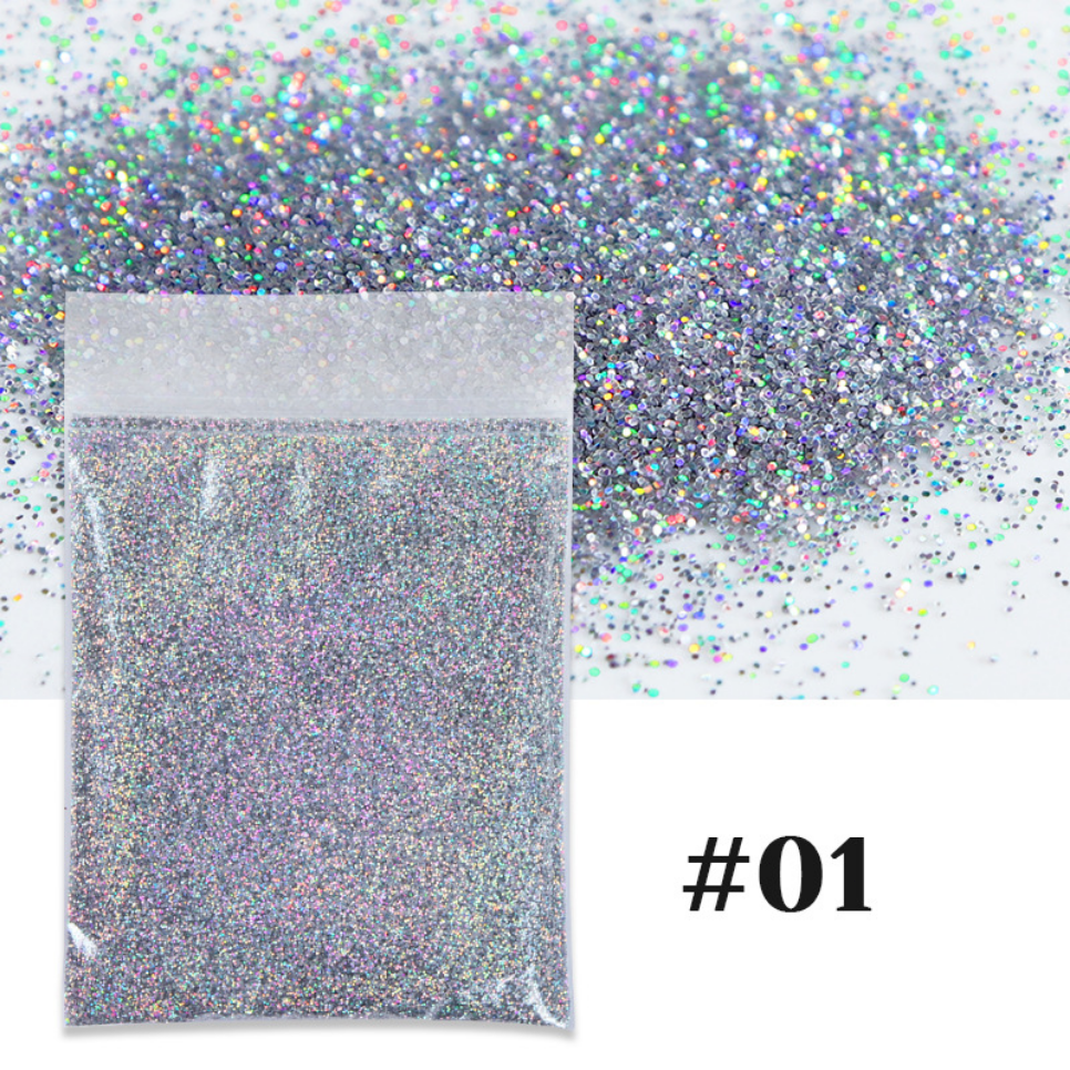 Bolsa de 10g de brillo láser para uñas de 0,2 MM, brillo láser para uñas, relleno de goteo, suministros profesionales para decoración de uñas DIY, accesorios para uñas