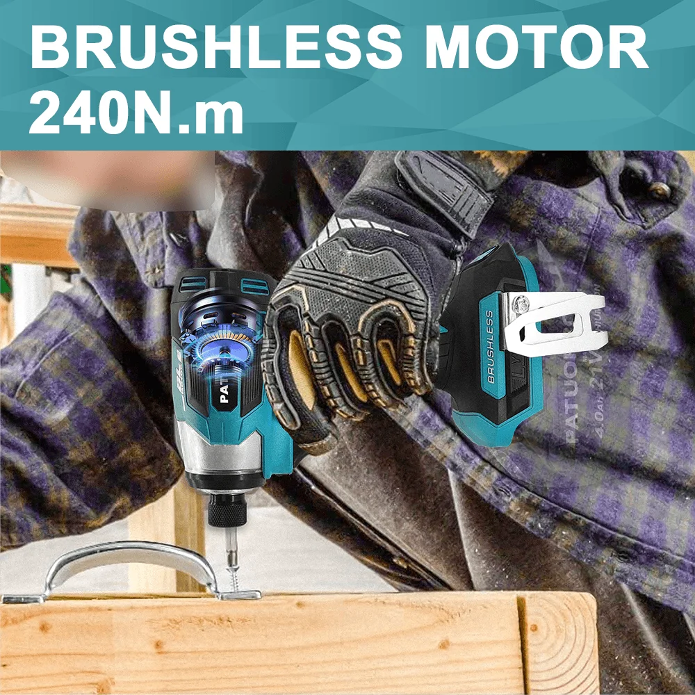5-Speed Brushless Electric Drill Driver 1/4" Cordless Impact Screwdriver Handheld Power Tools For Makita 18V Battery(No Battery)
