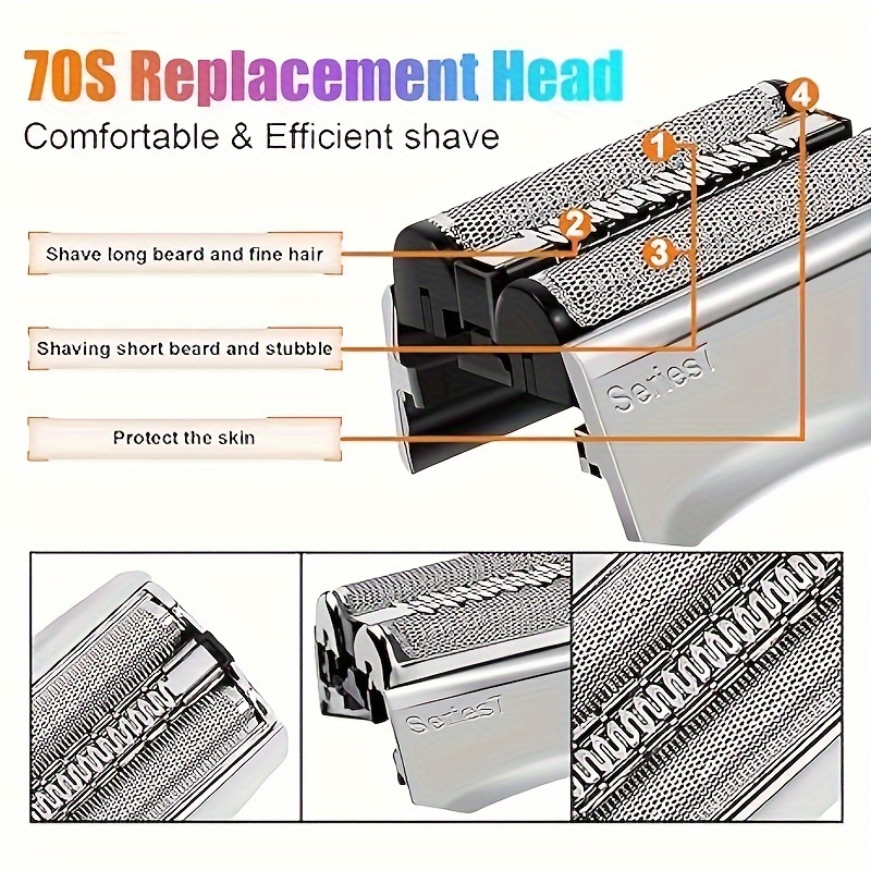 Electric Beard Shaving Replacement for Braun Razor Blade Series 7 70S 790cc 720 720s 740 Foil Shaver Head Cutter Head Mesh Cover