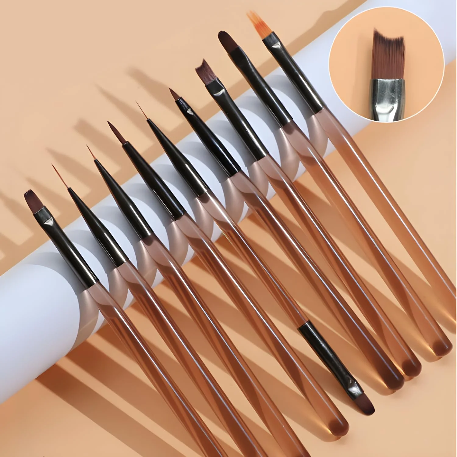 LINMANDA Nail Art diseño pluma herramientas de pintura con extensión de uñas Gel cepillo uñas Gel cepillo salón en casa Diy manicura 9psc