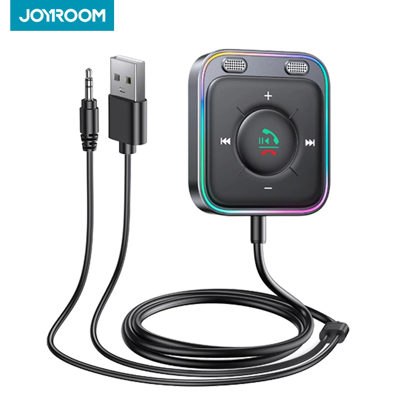 Joyroom-adaptador Bluetooth 5,4 para coche, receptor inalámbrico AUX con doble micrófono, cancelación de ruido, Kit Plug-and-Play