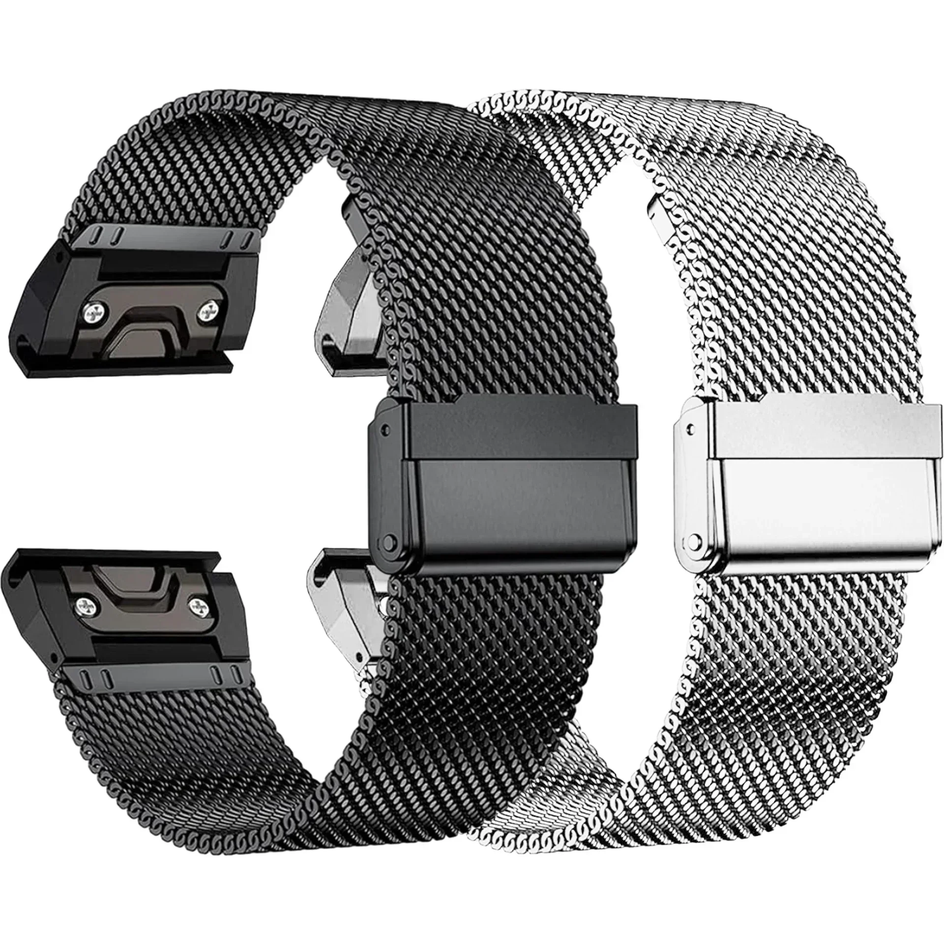 ステンレス製メッシュウォッチバンド,ガーミンフェニックス7x6 pro 5s plus 3時間用,Garmin fenix s60 s62,26mm, 22mm, 20mmに適合