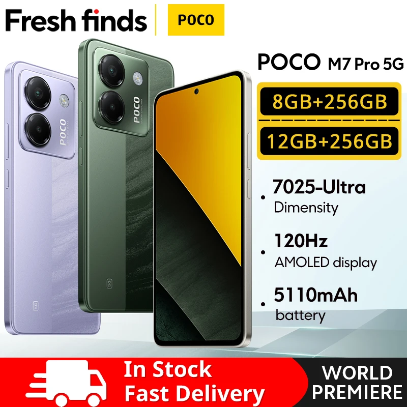 【Estreno mundial】POCO M7 Pro 5G Versión Global Dimensity 7025-Ultra 120Hz FHD+ Pantalla AMOLED para el cuidado de los ojos Cámara de 50MP con OIS NFC