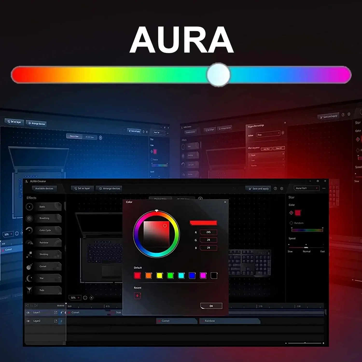Tira de luces LED RGB WS2812B para juegos, cabezales LED direccionables de 5V y 3 pines para PC ASUS AURA SYNC, sincronización de luz mística MSI, GIGABYTE