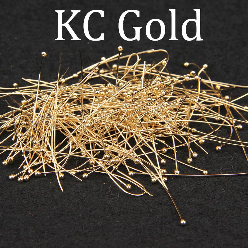 100 個ステンレス鋼ボールピンシルバーゴールドメッキヘッドピンビーズスレッディングジュエリーメイキング DIY クラフト手作りアクセサリー