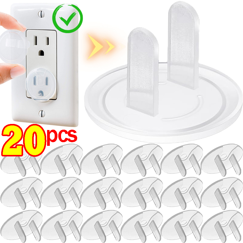 1/20pcs Baby American Standard Electrical Safety Socket Protective Cover Clear Safety Plug Outlet Protection Kid Safety Supplies