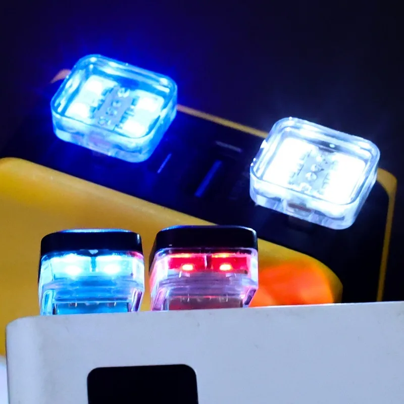 USB Car Mini LED Atmosphere Lights Car Interior Neon Decorative Lamp Emergency Lighting Universal PC Auto Portable Plug and Play