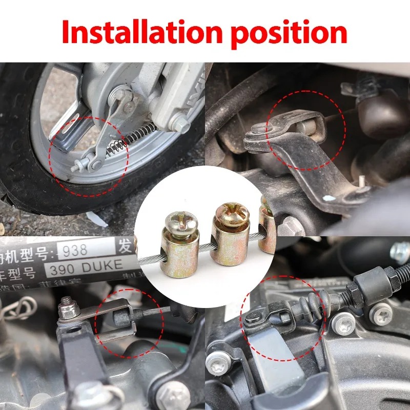 Clipe de cabo de acelerador para motocicleta, braçadeira de extremidade de cabo de freio e embreagem sem solda para atv go kart scooter kit de reparo de bicicleta