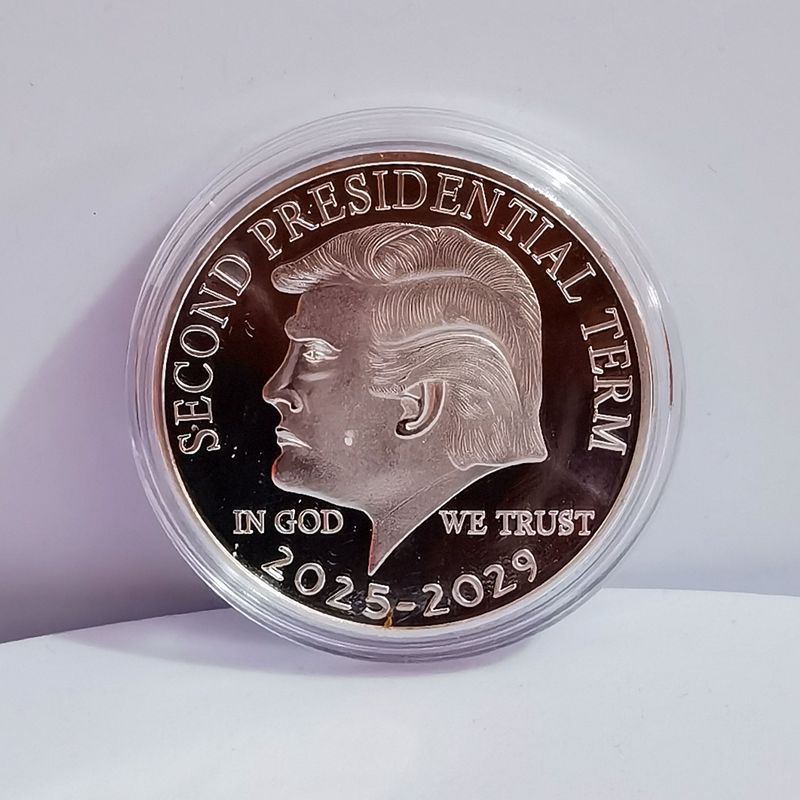 Moneda conmemorativa de oro de Donald Trump de EE. UU., monedas coleccionables "segundo término presidencial 2021-2025 en Dios WE TRUST", 1 ud.