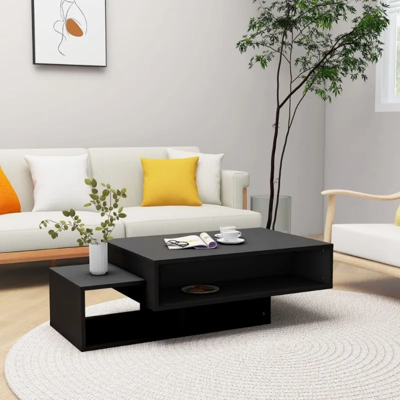 Schwarz Couchtisch 105x55x32 cm aus Holzwerkstoff: Leicht zu reinigen und ideal für Wohnzimmer