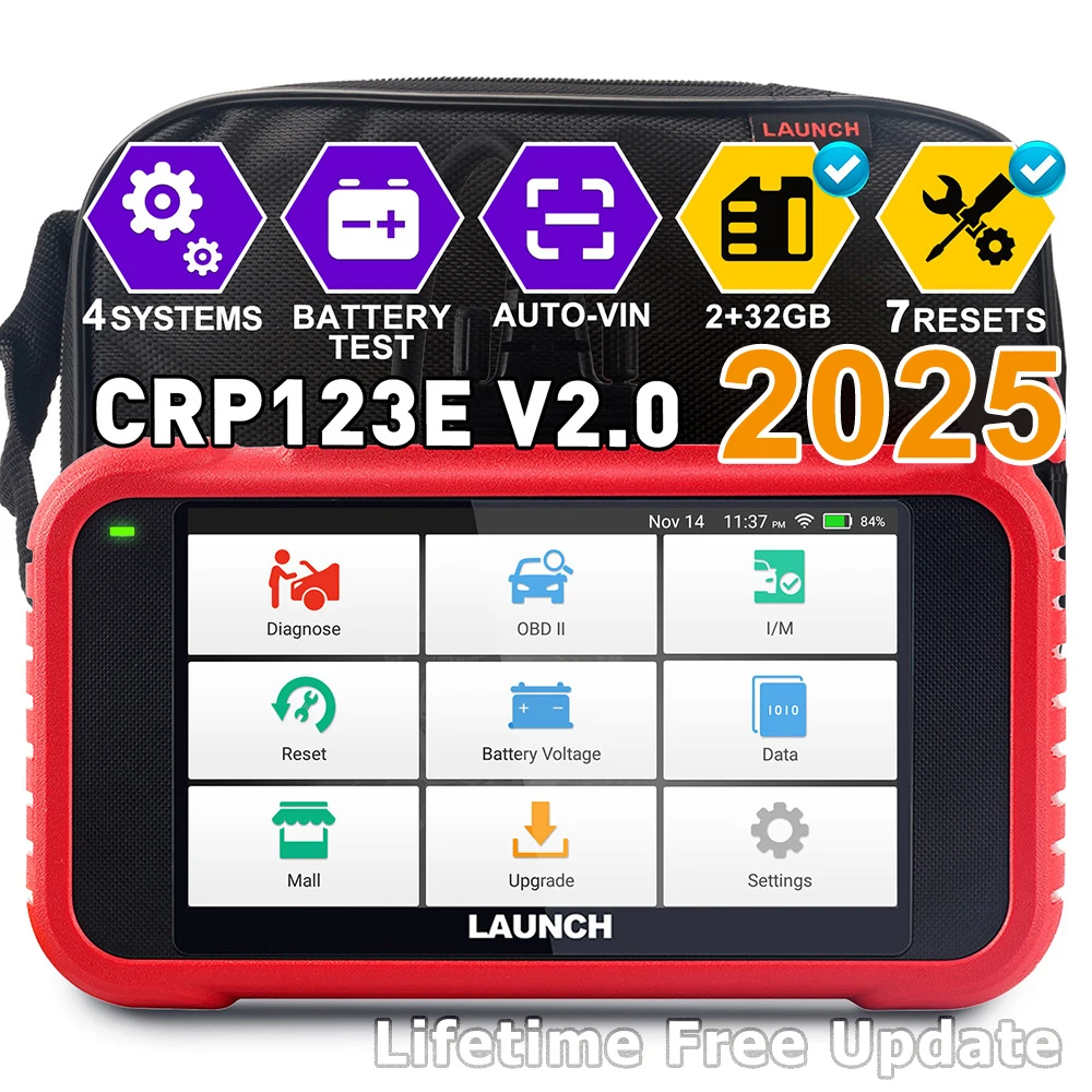LAUNCH X431 CRP123E V2.0/CRP129E V2.0 Lebenslanges kostenloses Update SRS ABS Motorübertragung Scan Tool DTC Diagnosescanner OBD2 Auto
