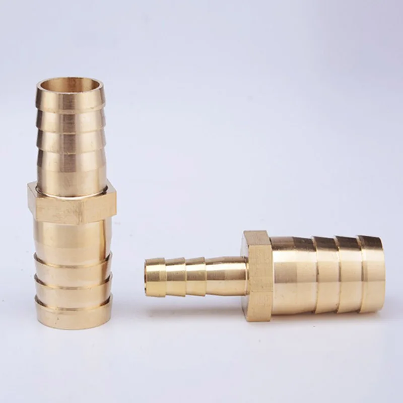 Full-size Brass 2 Way Barbed Pipe Fitting Reducer/Equals Straight Connector Pagoda Hose Barb OD 2.5 3 4 5 6 8 10 12 14 16-32mm