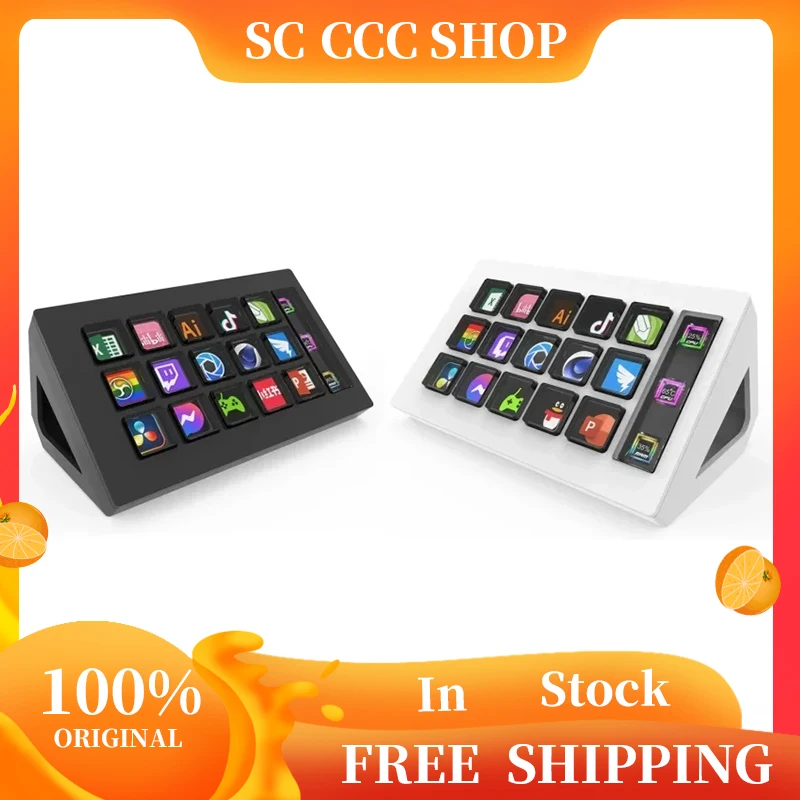 293s StreamDeck Mini tastiera visiva Pulsante LCD 15 tasti Controller per la creazione di contenuti dal vivo Pulsante personalizzato per Windows/MacOS Kryboard