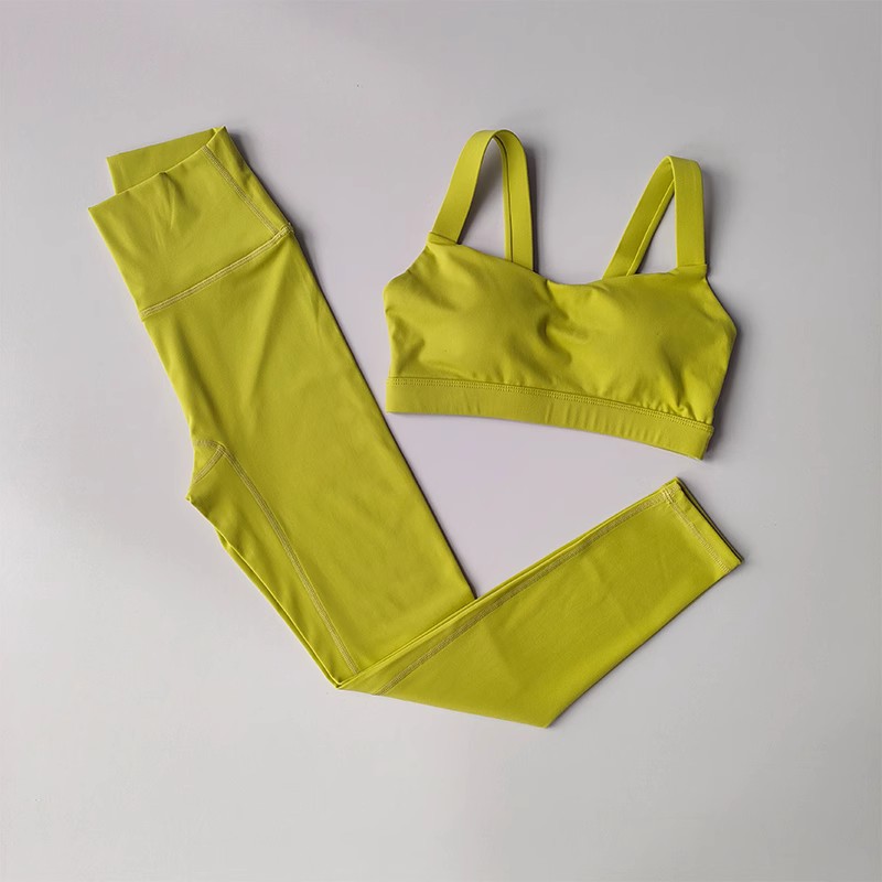 Conjunto de yoga sin costuras para mujer, ropa deportiva de entrenamiento, ropa de gimnasio, fitness, sujetador push-up, polainas de cintura alta, trajes deportivos de 2 piezas