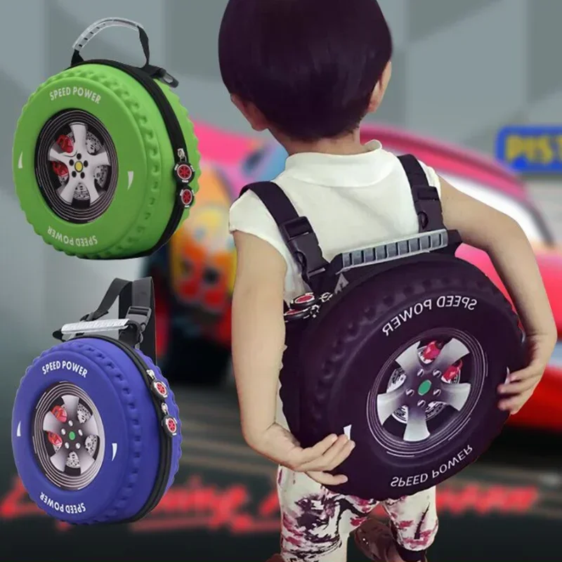 Schöne Kinder kleinen Rucksack 3d Auto Reifen Kinder Schult asche Eva Rad Kindergarten Tasche Alter 3-5 Junge Mädchen Kleinkind Kawaii Schult asche