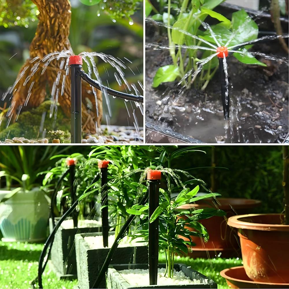 Garten-Tropfbewässerung, 1/4 Zoll, 13 cm, Sprinkler, automatisches Bewässerungssystem-Set für Bonsai-Topf, Pflanze, Blume, Gemüse, Gewächshaus