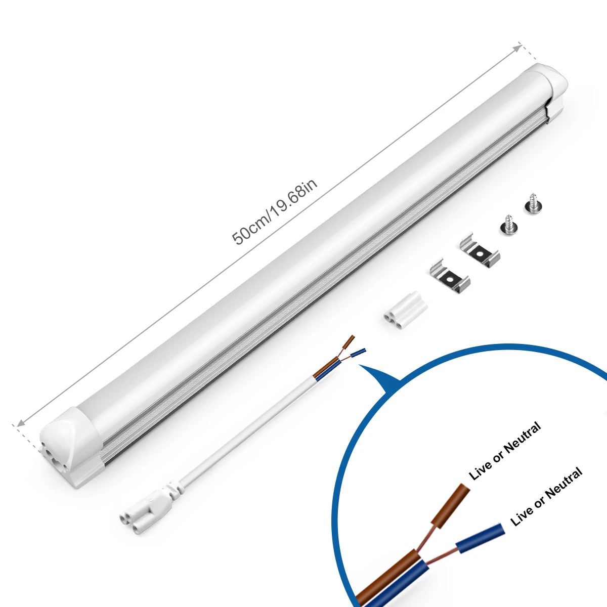 50 ซม.T5 T8 อลูมิเนียมหลอดไฟ LED 15W 25W หลอดไฟ LED 220V สําหรับโต๊ะทํางาน Shop โรงรถโกดังห้องครัวตู้แสง